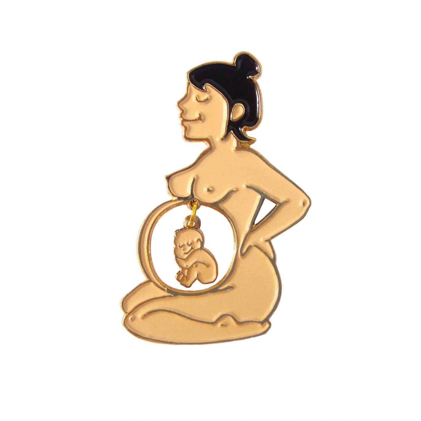 White mom & white baby pin