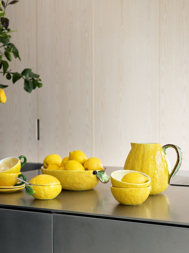 Lemon cup and plate, yellow