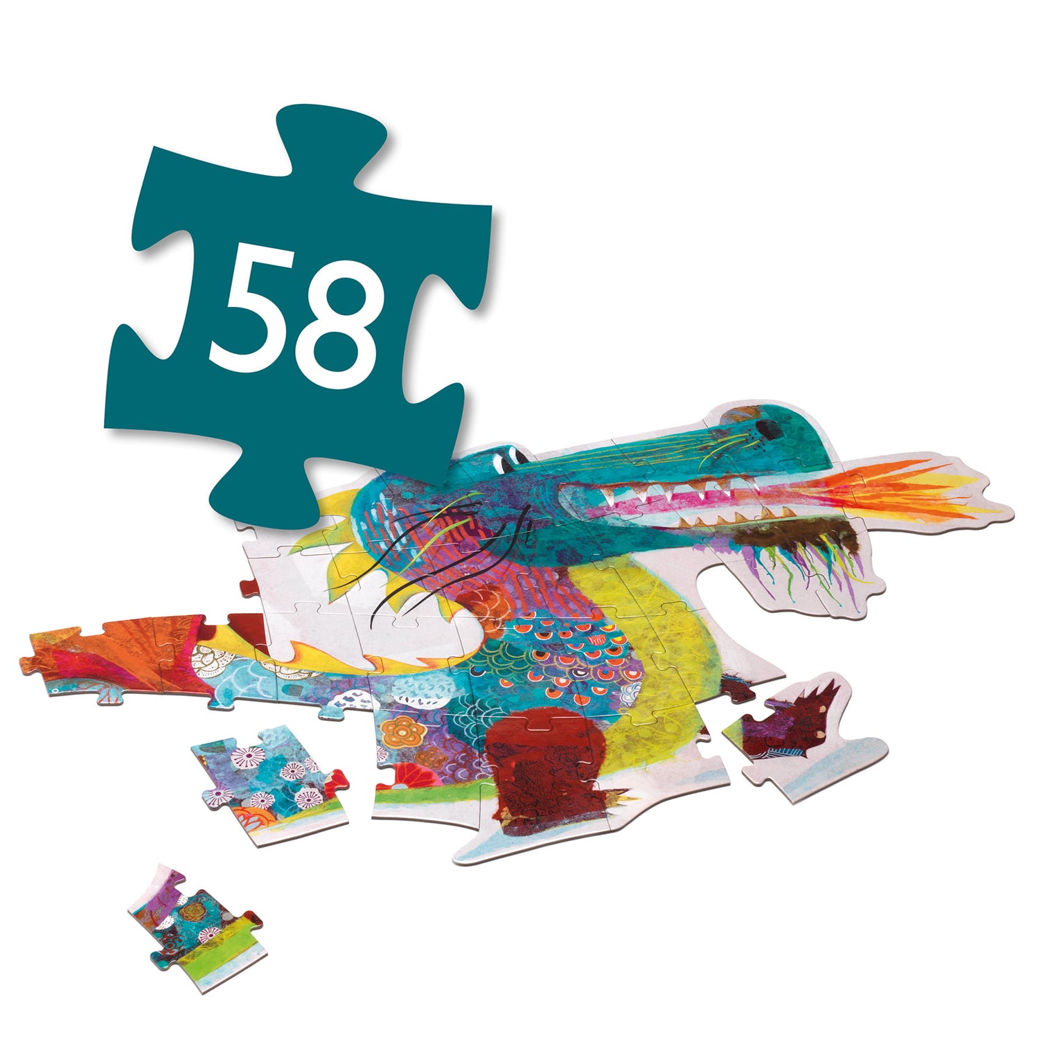 Leon the Dragon puzzle, 58 pieces