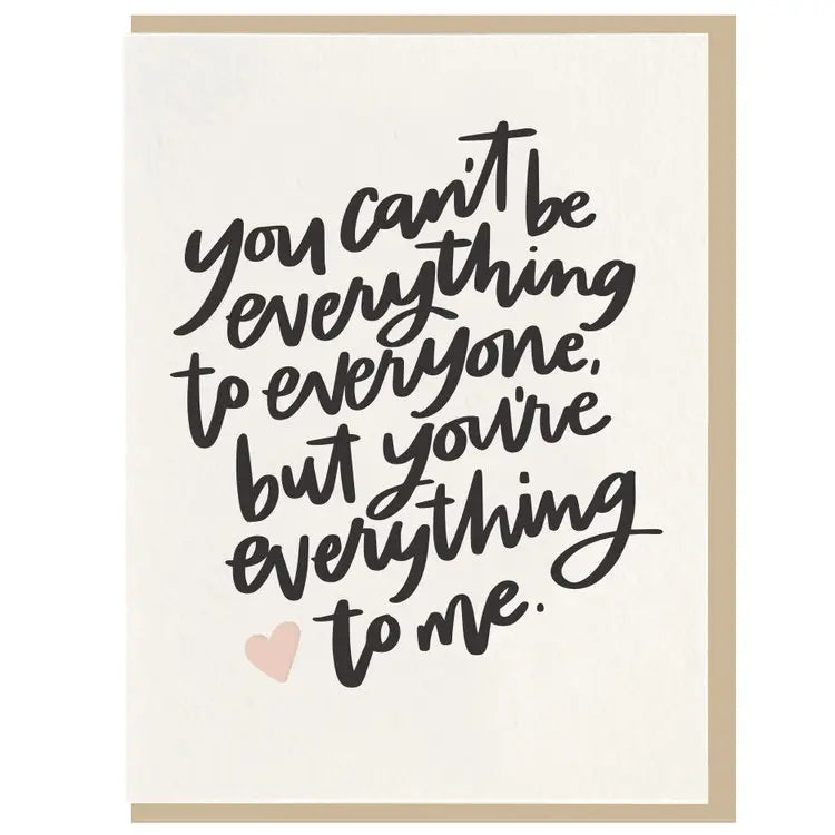 Everything To Me - Letterpress Love Greeting Card |