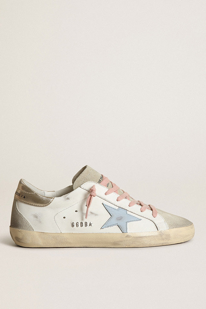 Super-Star Sneakers, leather upper & star, suede toe & spur, laminated heel