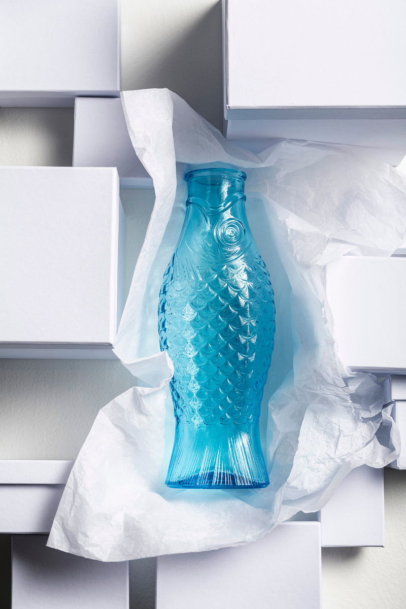 Fish & Fish Bottle, Light Blue
