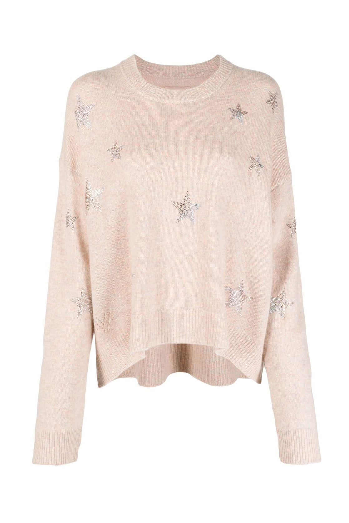 Star-print long-sleeve jumper, blush