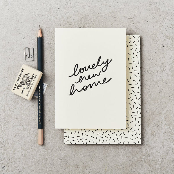 Lovely cursive new home card