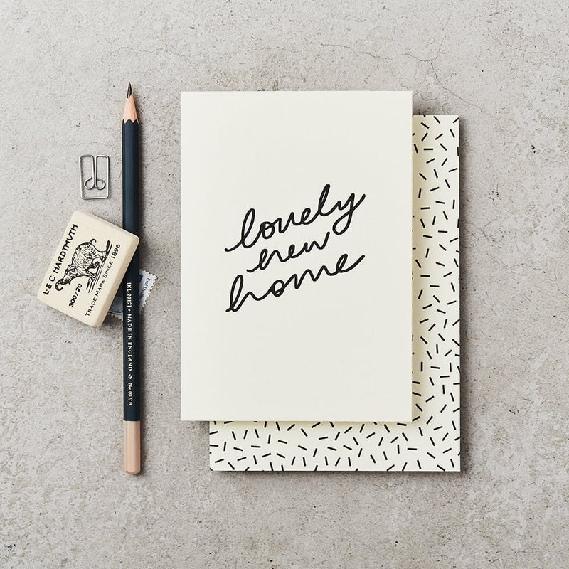 Lovely cursive new home card