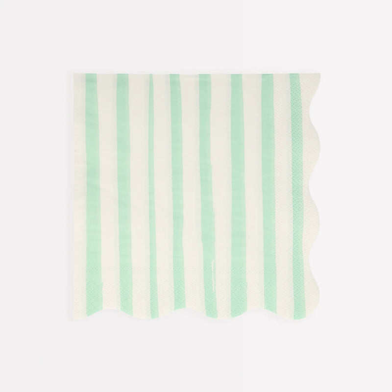 Mint Stripe dinner napkins (16 pcs)