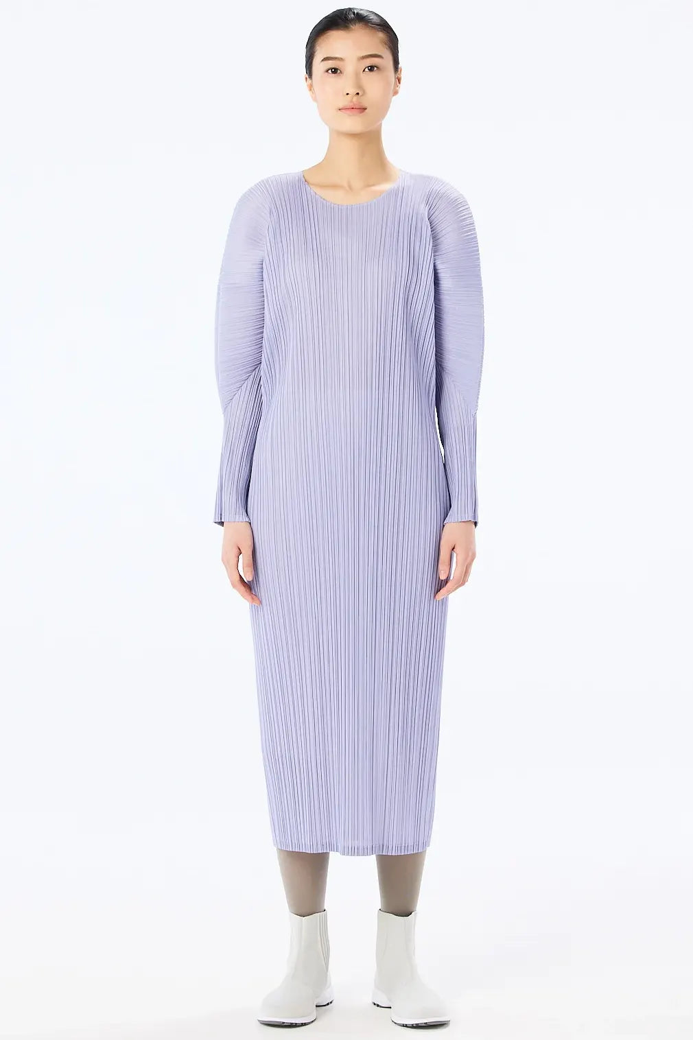 Fully-pleated midi dress, pale lavender