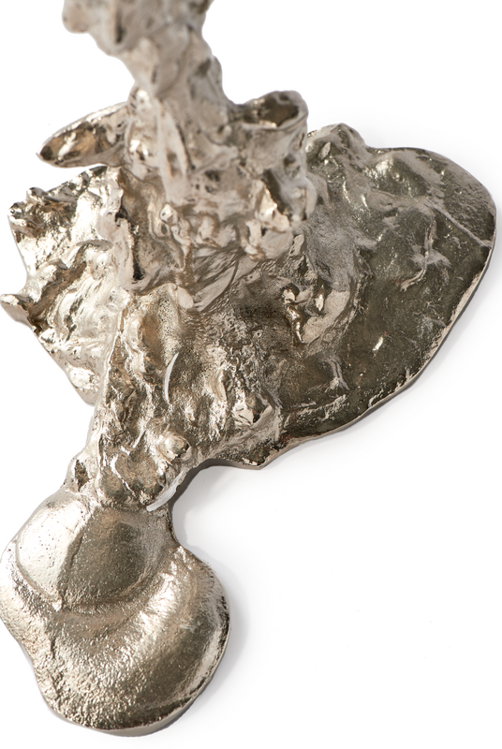 Drip L candle holder, silver