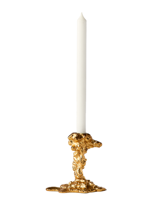 Drip candle holder, gold (S)