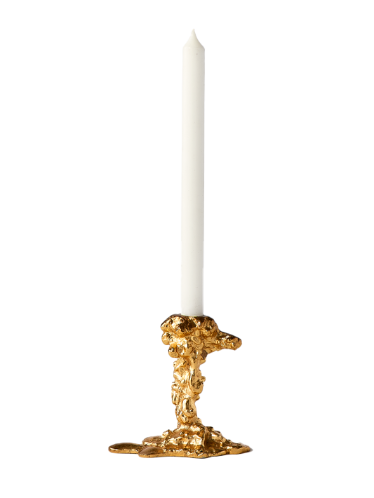 Drip S candle holder, gold