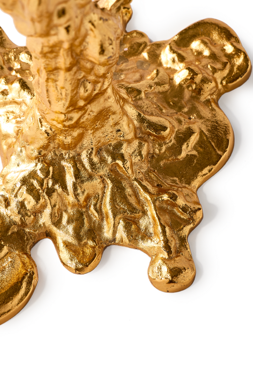 Drip S candle holder, gold