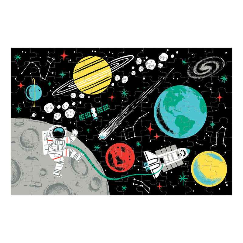 Outer space glow-in-the-dark puzzle, 100 pieces