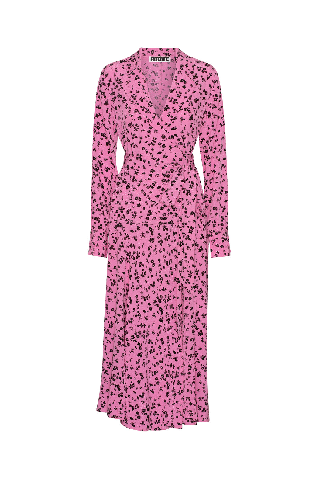 Fine Jacquard Wrap Dress, pink
