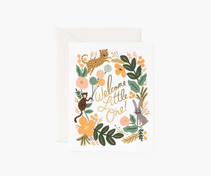 Menagerie baby card