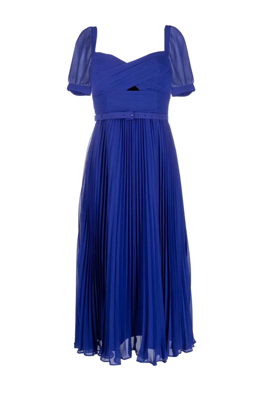 Chiffon midi dress, cobalt blue