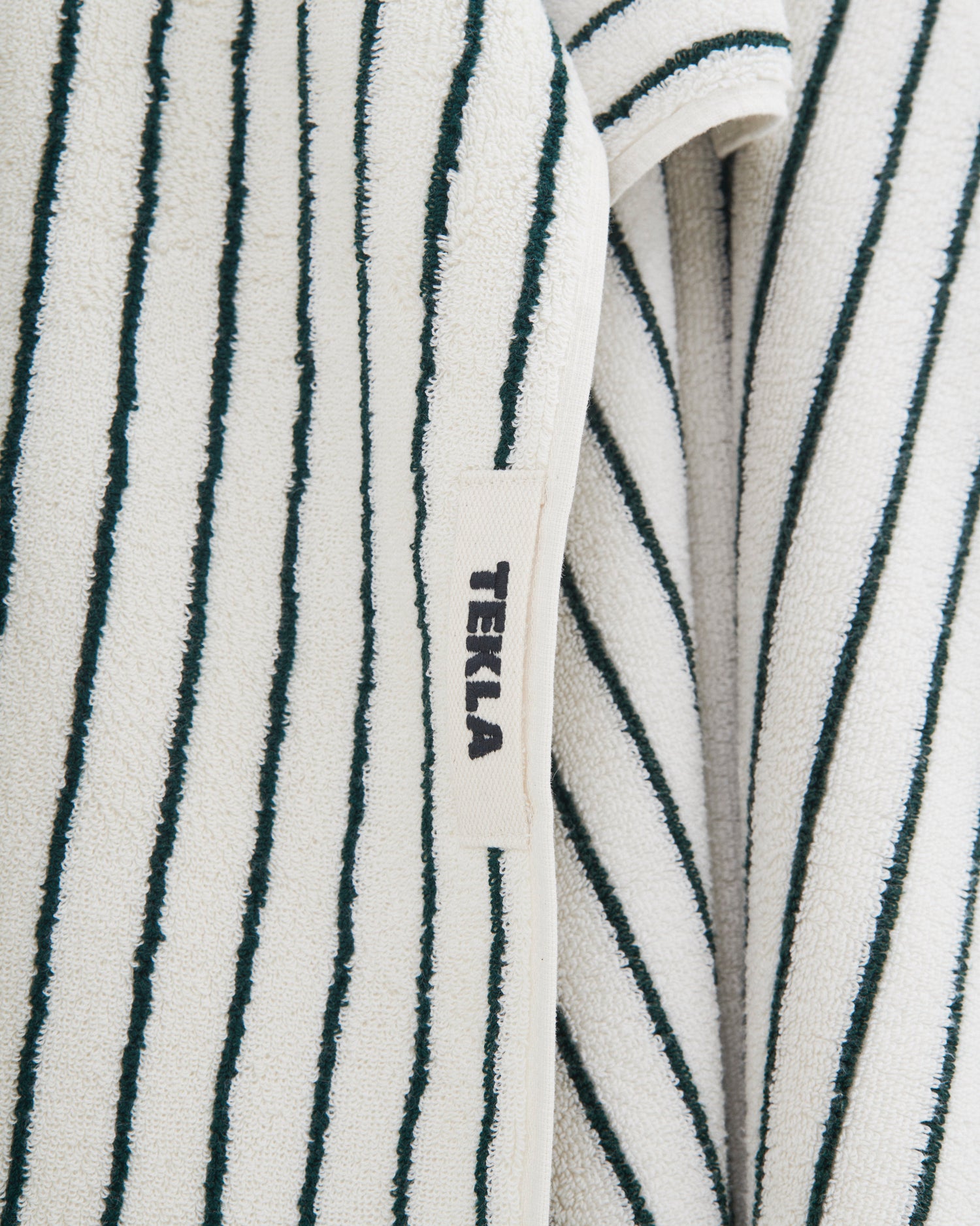 Terry Hand Towel - Striped, racing green