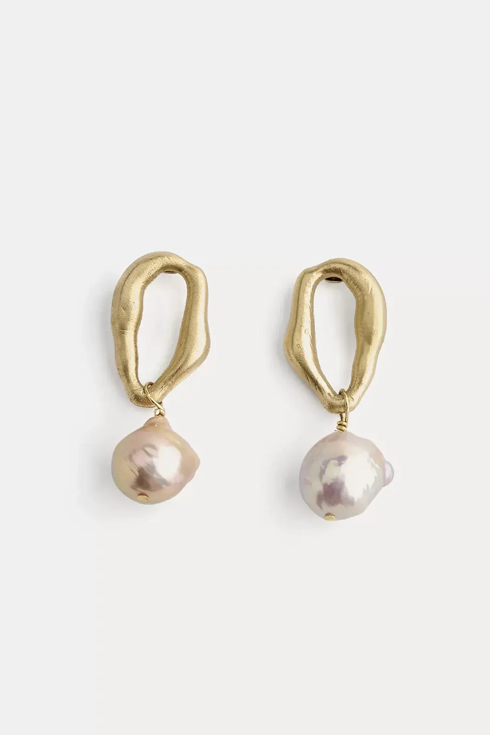 Pearl drop earrings, gold