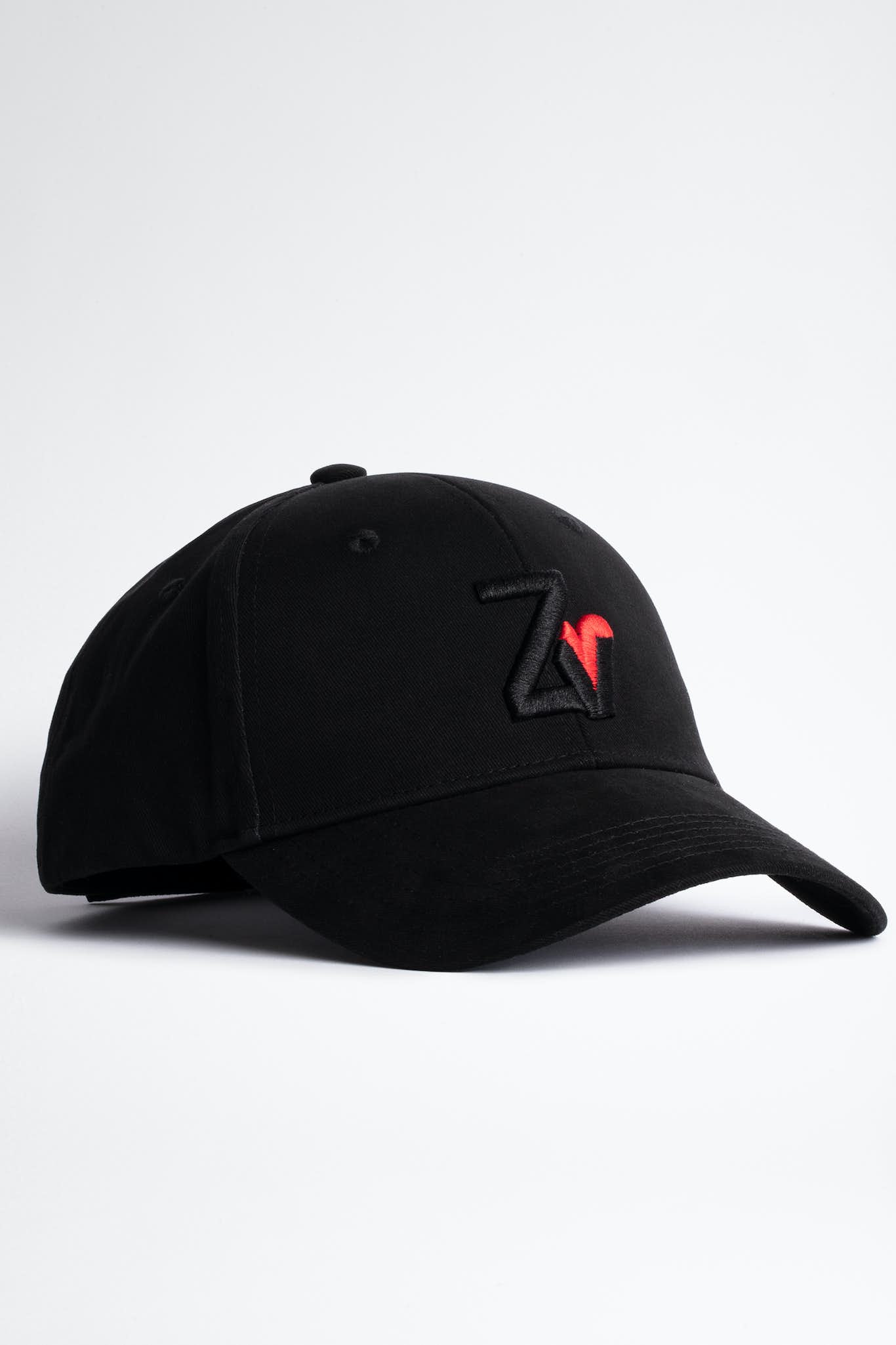 Embroidered-logo baseball cap, black
