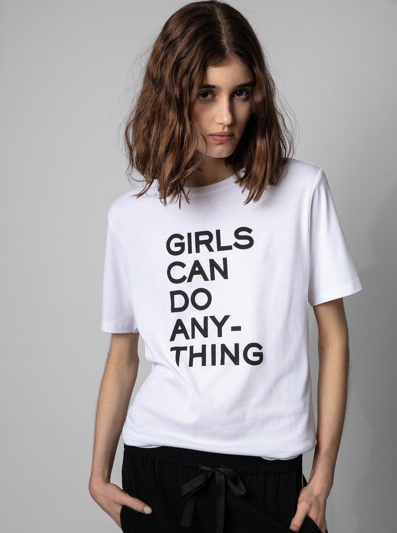 'Girls Can Do Anything' T-shirt, white