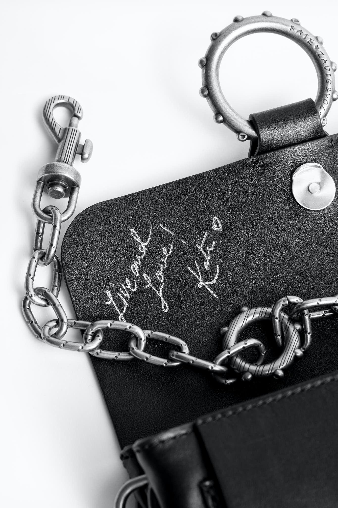 Kate wallet bag, black-silver